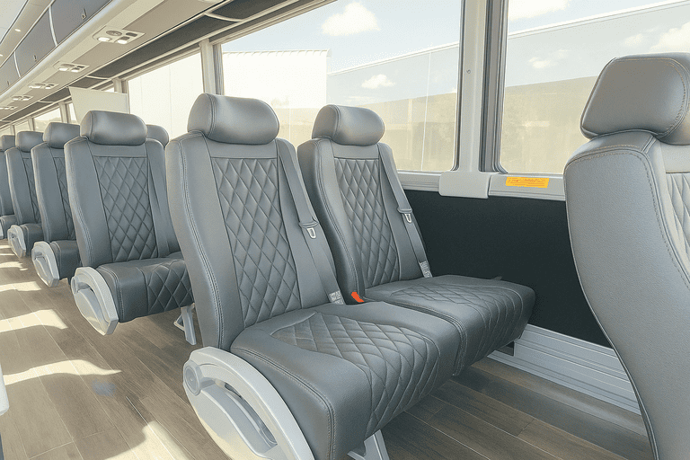 interior of Madison Shuttle Bus Rentals charter bus