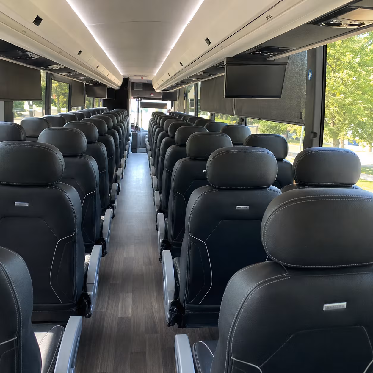 madison charter bus services interior